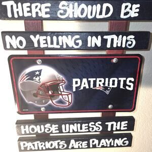 New England Patriots Man Cave Decorative Sign 15" x 13"